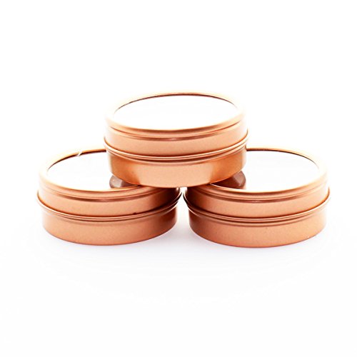 Mimi Pack 8 oz Tins 24 Pack of Shallow Window Top Round Tin Containers with Lids For Cosmetics, Party Favors, Gifts and Food Storage (Rose Gold)