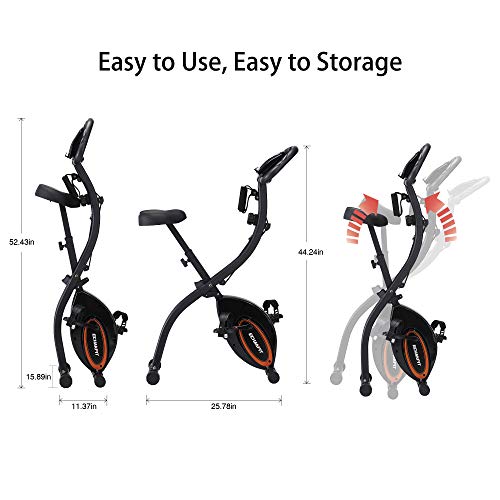 ECHANFIT Folding Exercise Bike Resistance with 16 Levels