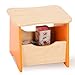 Costzon Kids Art Easel, Wooden Drawing Desk with Three Storage Book Shelves, Stool with Storage Compartment, Chalk Board & Paper Roll, Two Pencil Holders Orange