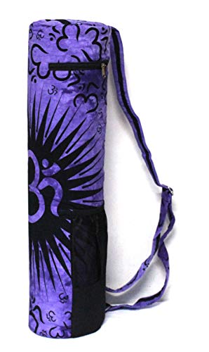 Popular-Handicrafts-Indian-Om-Exercise-Yoga-Mat-Carry-Bag-Tote-Carrier-Full-Zip-with-Shoulder-Strap-Bag-Hippie-Block-Print-Yoga-Mat-Bag-Purple