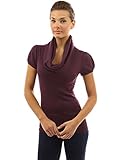 PattyBoutik Women's Cowl Neck Puff Sleeve Sweater