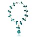 Gem Stone King 20 Inch Drop Shape Simulated Turquoise Howlite + Cultured Freshwater Pearl Necklace & Earrings