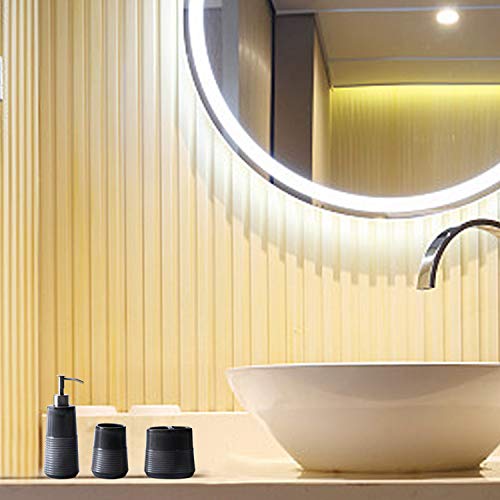 Tenforie Ceramic Bathroom Accessories Set, 4-Piece Bath Accessory Completes with Soap/Loquid Dispenser, Toothbrush Holder, Tumbler, Soap Dish, Ideas Home Gift for Ware Home Decor Bath