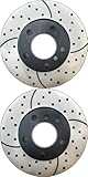 Prime Choice Auto Parts PR44163LR Performance Drilled and Slotted Brake Rotor Pair for Front