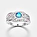Veunora 925 Sterling Silver Created 5x5mm Blue and Pink Topaz Filled Twisted Ring Band for Women Size 8