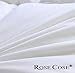 ROSECOSE Luxurious Goose Down Comforter Queen Duvet Insert All Seasons Solid White Hypo-allergenic 1200 Thread Count 750+ Fill Power 100% Cotton Shell Down Proof with Tabs (Queen, White)