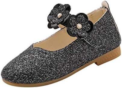 Sansee Toddler Infant Kids Pricness Shoes Flower Bling Sequins Baby Shoes Casual Solid Color Birthday Fancy Single Shoes（12Months-12Years ）