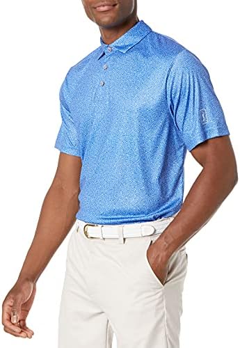 PGA TOUR Men’s Allover Textured Print Short Sleeve Golf Polo Shirt