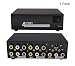 1 in 4 Out 3 RCA AV Audio Video Splitter Amplifier for Cable Box DVD DVR Analog TV 1x4 Port Splitter Composite 3 RCA Av Video Audio Switch Switcher,QiCheng&LYS (1 in 4 Out)
