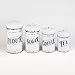 French Country Vintage Style White 4 Piece Canister Set