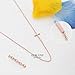 ELBLUVF Alloy Yellow Gold Rose Gold Silver Plated Alloy Sideways Cross Necklace (Rose gold)