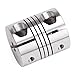 Sydien 2 Pcs 8mm to 10mm Motor Shaft Coupling Aluminum Alloy Flexible Coupler Motor Connector Joint 25mm Length 20mm Diameter for RepRap 3D Printer, CNC Machine,Stepper Motor