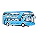 HMANE Pull Back Cars Alloy Double Decker School Bus Construction Vehicles Mini Model Car Toys with Light for Kids Boys Girls Toddlers - (Blue)
