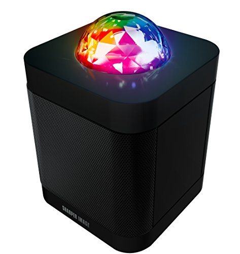 Sharper Image Wireless Bluetooth Party Speaker with Led Color-Changing Lights, Black