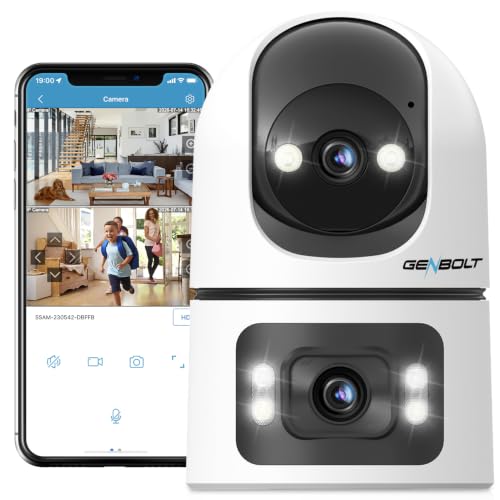 GENBOLT Wi-Fi Security Camera for Indoor, Baby Camera | 2MP+2MP, 360° view, AI detection, baby monitor, two-way audio, automatic tracking, 2.4&5GHz