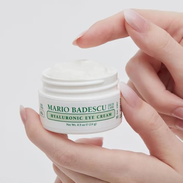 MARIO BADESCU HYALURONIC EYE CREAM ANTI AGING FOR ALL SKIN TYPES, UNDER EYE CREAM FOR DARK CIRCLES AND PUFFINESS, FORMULATED WITH HYALURONIC ACID & GLYCERIN, 0.5 OUNCE