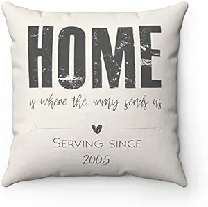 EricauBird Home is Where The Troops Sends Us Throw Pillow Cover Custom 18 x 18 Inches Military Marine Air Force Coast Guard Pillowcase for Bedroom Sofa Baby Room Car