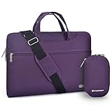 YOUPECK Water Repellent 15-15.6 Inch Laptop Shoulder Bag Compatible MacBook Pro, Ultrabook Chromebook 15, Polyester Protective Messenger Briefcase Men Women Carrying Handbag Sleeve Case, Purple