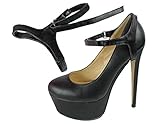Eliza May Detachable Shoe Straps - To Hold Loose Heels, Wedges, Flats (Black Classic Easy Closure Velcro)