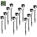 iHomy 12 Pack Solar Lights, Outdoor Garden Lights, Landscape Lighting, Pathway Lights for Lawn, Patio(Stainless Steel)