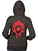JINX World of Warcraft Champion the Horde Women's Gamer Zip-Up Hoodie, Charcoal Heather/Red, Medium