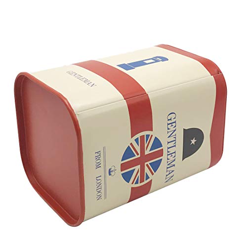Ayiguri Superhero Creative Piggy Bank Metal Money Box Coin Bank Tin Can Piggy Bank Rectangular Cute Cartoon Children's Gift Home Decoration (Hat Gentleman red) - Thumbnail 3