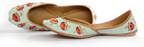 Indian Marketplace Women Awesome Sky Blue Handmade Pure Leather Jutti 8