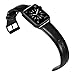 Compatible Apple Watch Band 42mm, OUHENG Retro Vintage Genuine Leather iWatch Strap Replacement Compatible Apple Watch Series 3 Series 2 Series 1 Sport Edition, Black