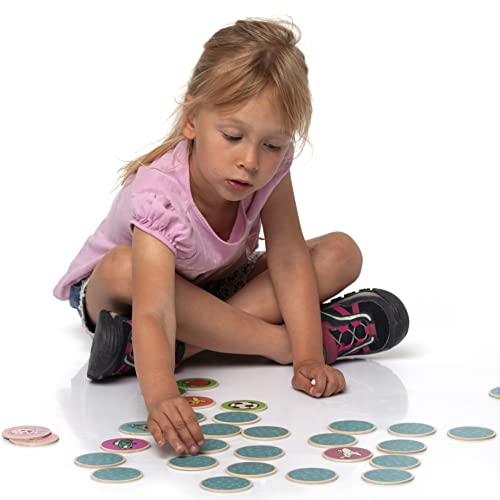 Cottify Wooden Memory Game for Toddlers 24 Years, Toddler Memory Game with the First Words
