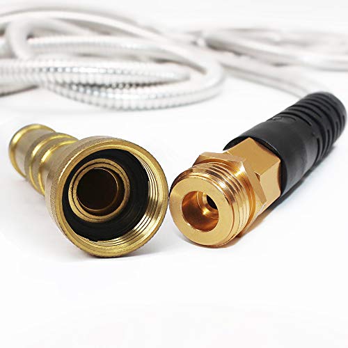 image for Cesun 25 Feet 304 Stainless Steel Metal Garden Hose with Solid Brass N