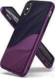 Ringke Wave Designed for iPhone Xs Case, iPhone X Case, Dual Layer Heavy Duty 3D Textured Cover for iPhone Xs (5.8") (2018) - Metallic Purple