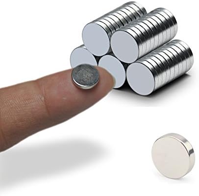 A AULIFE Refrigerator Magnets,50PCS Premium Brushed Nickel Fridge Magnets,Round Magnets,Office Magnets - 10 X 2 mm