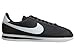Nike Men's Cortez Basic Leather Black/White/Metallic Silver Casual Shoe 8.5
