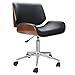 Porthos Home Dove Mid-Century Office Chair with Water and Stain Resistant Faux Leather Upholstery, 360-degree Swivel, Adjustable Height, Sturdy Chrome Base with Roller Casters