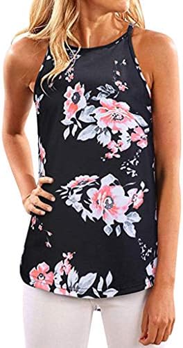 Keliay Womens Tops for Summer,Women Summer Print Sleeveless Shirt Blouse Casual Tank Tops T-Shirt