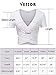 VETIOR Date Night Tops for Women Women's Deep V Neck Short Sleeve Unique Cross Wrap Slim Fit Crop Tops M Camel