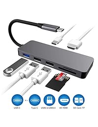 USB C Hub, Tipo C Hub Adaptador, Plateado