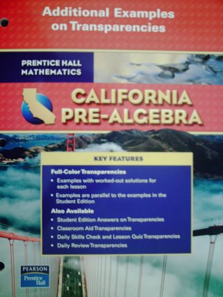 California Pre-Algebra Additional Examples On Transparencies (Prentice Hall Mathematics) Paperback – 1 Jan 2007