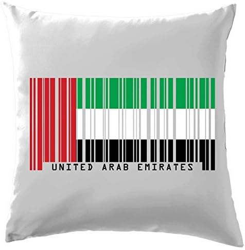 United Arab Emirates Barcode Style Flag Cushion Cover Pillow Case Cover 20" X 20" - - White