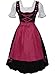 Edelweiss Creek Long 3-Pcs Black & Pink German Embroidered Oktoberfest Dirndl Dress 14 Large