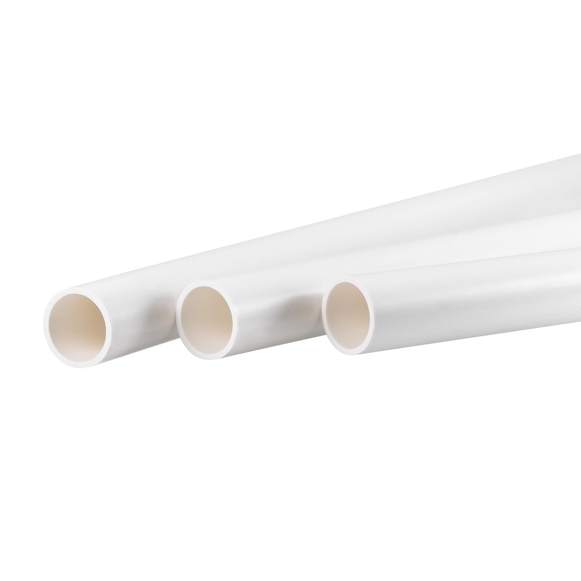 sourcing map PVC Rigid Round Pipe 21mm ID 25mm OD 500mm White High Impact for Water Pipe, Crafts, Decoration, Cable Sleeve 3pcs
