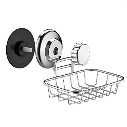 Slideep Vacuum Suction Soap Dish Holder, Rustproof Stainless Steel Shower Soap/Sponge Saver Holder for Bathroom & Kitchen Sink - Thumbnail 5