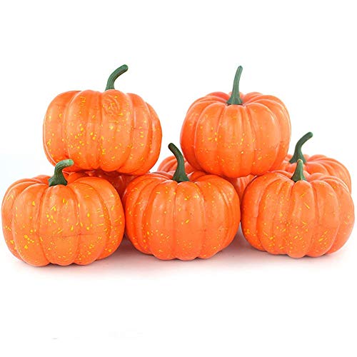ShellKingdom Artificial Mini Pumpkin for Decoration, Fall Pumpkin for Home/Wedding Thanksgiving/Halloween/Party Decoration 12 PCS(Orange)