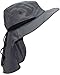 JFH GROUP Mens Womens Unisex Packable Wide Brim Summer Hat w/Neck Flap (F006 Dark Grey)