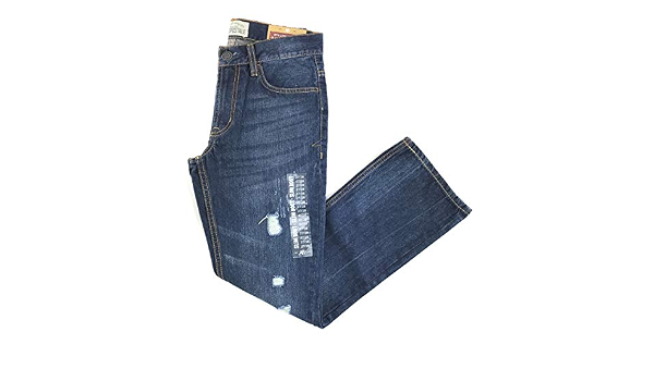 Amazon.com: Aeropostale Mens Slim Boot Dark Wash Destructed Jeans,  Straight, 27\
