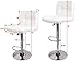 TMS 2 Synthetic Leather Modern Design Adjustable Swivel Barstools Hydraulic Bar Stool (WHITE)