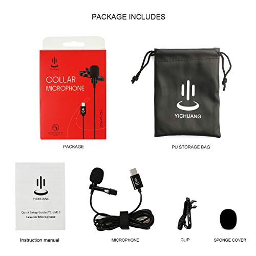Gepege Professional Grade Lavalier Lapel Microphone Omnidirectional Mic 360° Easy Clip On only for USB TYPE-C Interface Devices for Recording YouTube/TikTok/Kwai Conference (Black) - Thumbnail 7