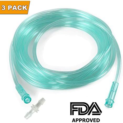 Healva 3 Packs Oxygen Tubing for Oxygen Concentrator and Nebulizer, Long Oxygen Supply Tubing - with Tubing Connector - 16.4'