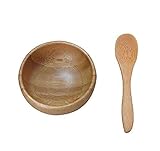 ericotry Eco Bamboo Mask Bowl - Cute Small Facial Skin Care Mask Bowl DIY Homemade Facemask Mixing Mask Mini Cosmetic Tool Sets