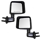 Manual Side View Mirrors Textured Driver and Passenger Replacements for 07-17 Jeep Wrangler 18 Wrangler JK 68081251AA 68081250AA